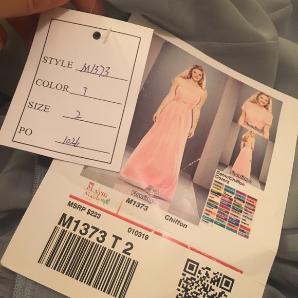 Beautiful Full Length Gray Chiffon Gown - Picture 3 of 4